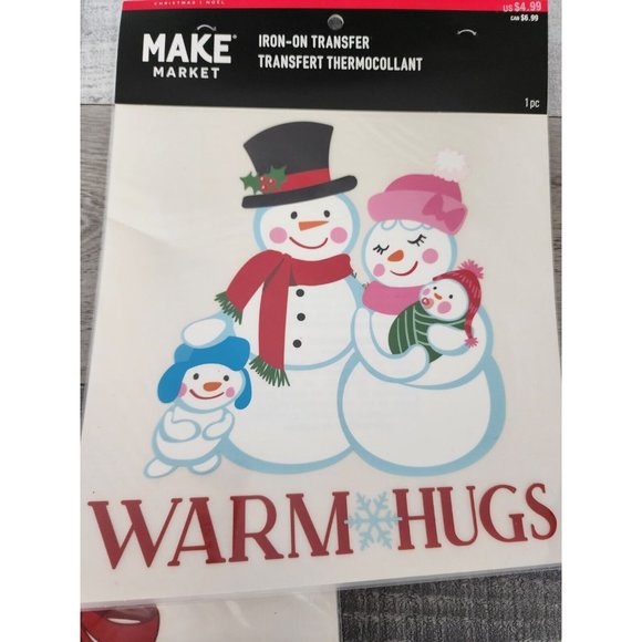 Christmas Iron-on Transfers - LOT - Snowman Wreath + - Green Plaid - DIY Crafts - Picture 3 of 5